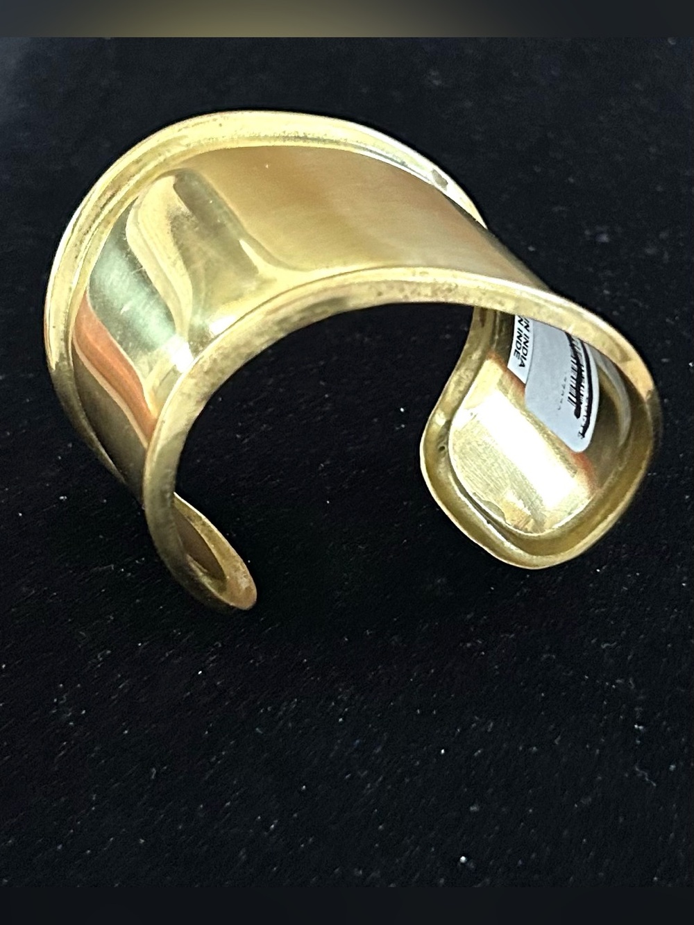 Anthropologie Gold Toned Metal Smooth Mod Wide Cuff Bracelet OS